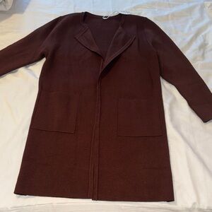 Elegant Brown Women's Sweater Coat